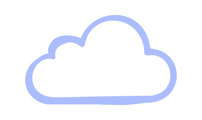 cloud hand drawn doodle. Vector doodle illustration icon isolated on white bg