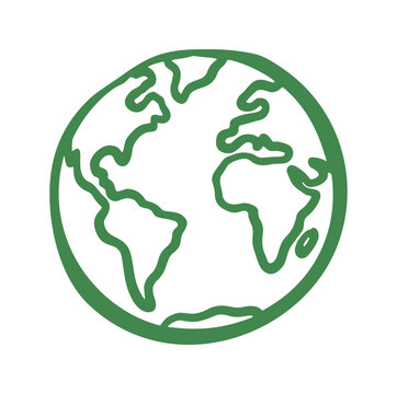 planet hand drawn doodle. Vector doodle illustration icon isolated on white bg