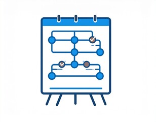 Flowchart of business process on a whiteboard