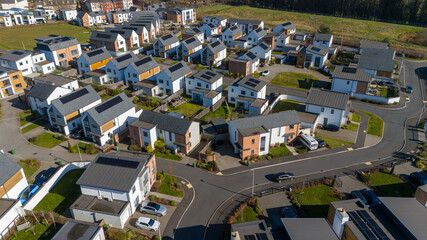 Aerial View Modern Houses With