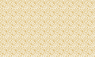 Gold Swirling Vine and Leaf Pattern on White seamless
