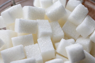 Close-Up of Sugar Cubes glass mug
