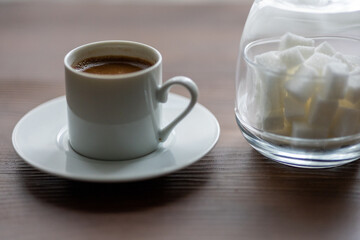  Close-Up of Turkish Coffee with Sugar Cube