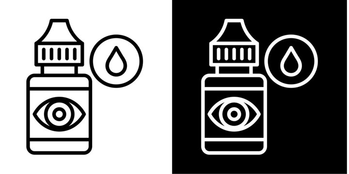 Eye Drops  Icon Set White Mix Style Collection