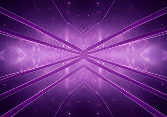 Fototapeta premium Abstract Purple Light Beams Converging in a Symmetrical Pattern.