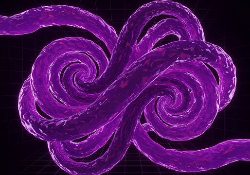 Abstract Purple Swirls A Mesmerizing Visual of Intertwined Forms.