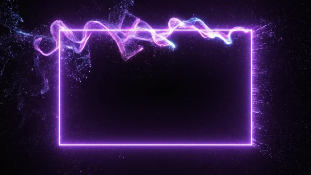 Purple glowing laser frame border with flowing energy light effect on dark background Seamless loop 4K 10s 49271590 1
