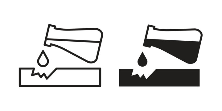 Corrosive substance icons. High-quality vector designs