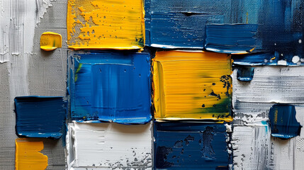 Abstract Blue and Yellow Paint Texture