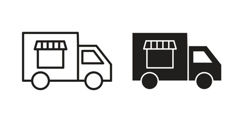 Food truck icons. High-quality vector designs