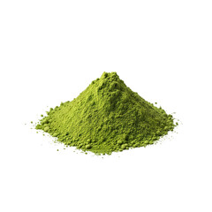 Matcha green tea powder PNG with transparent background, fine ceremonial matcha cutout for food design, wellness graphics, antioxidant ingredients, and clean minimal projects