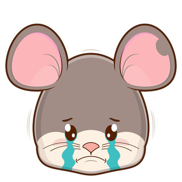 mouse crying face cartoon cute