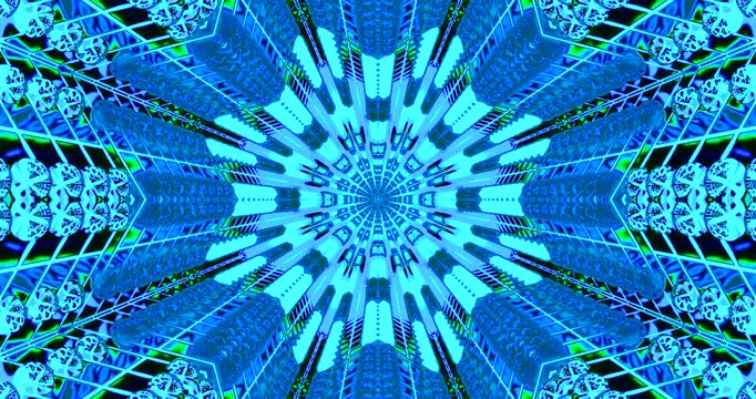 Dynamic tunnel visual loop with vibrant blue hues for engaging live wallpaper and motion background