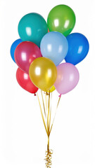 Colorful balloon bouquet background holiday celebration party decoration with ribbon and festive mood