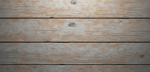 Weathered horizontal wood planks with visible grain and knots. Natural, rustic surface offers a textured, aged background. Neutral tones provide versatile use for design projects.