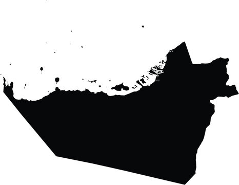 Abu Dhabi Map Silhouette Isolated Region of the UAE