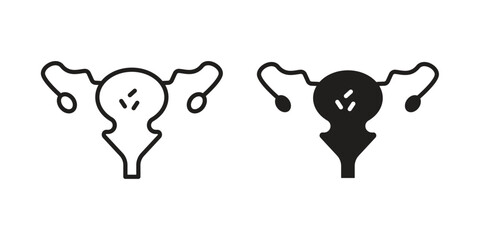 Pelvic inflammatory disease icons. High-quality vector designs