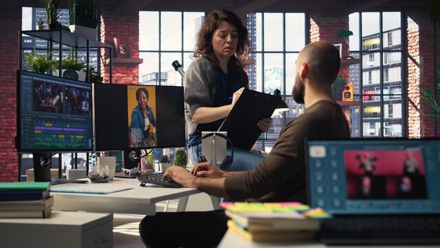 Editors team refines social media content using advanced AI tech, applying film industry editing techniques and data analysis to create compelling, branded reels with follower reach. Camera A.