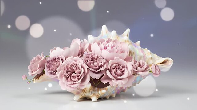 A Delicate Pastel Pink Rose Bouquet Arranged Elegantly on a Pristine White Studio Background for Wedding Photography