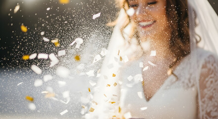 White and Gold Confetti Burst