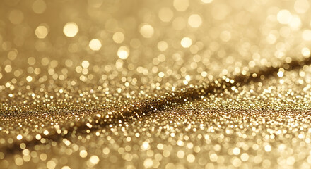 Golden Glitter Surface Close-Up