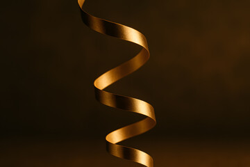 Curled Golden Ribbon Close-Up