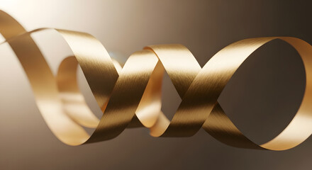 Curled Golden Ribbon Close-Up