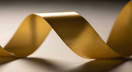 Curled Golden Ribbon Close-Up