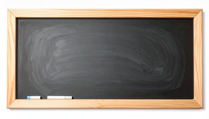 School board on white background. Blank black chalkboard.