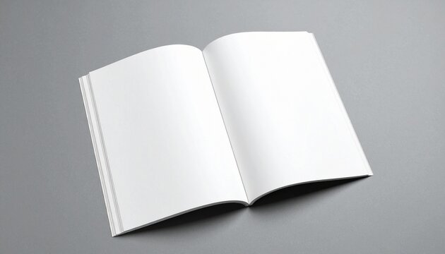 Blank cover magazine or booklet on white background. Mockup for design. Open fold A4 brochure mock up	
