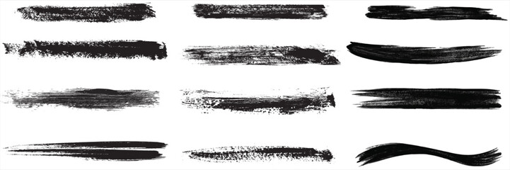 Beautiful Brushes vector collection. Grunge Elements - Brush strokes, ink paint brushes, grunge lines. Rectangle text box for social media and network. vector