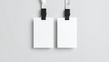 id card mockup isolated on white grey background