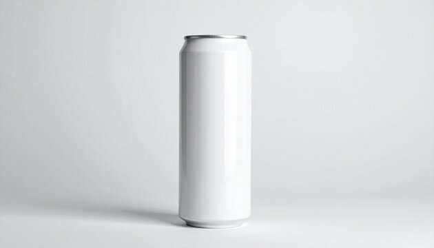 White large tall beer or soda aluminum can mockup. 