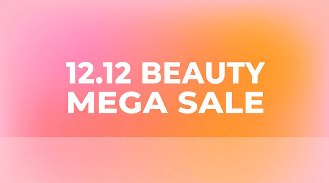 1212 Beauty Mega Sale banner with gradient background.