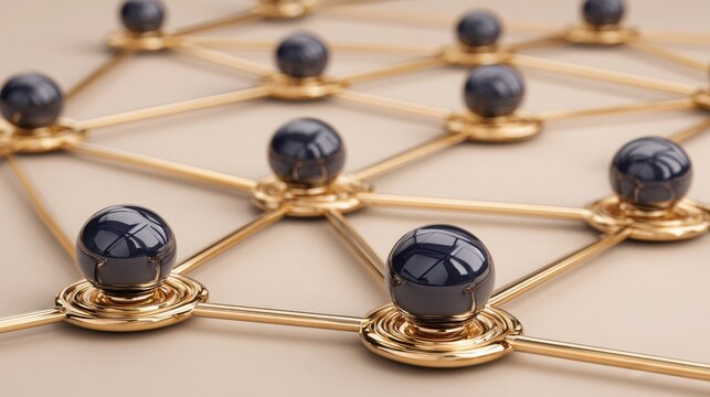 Intricate network of spheres representing the concept of an autonomous service network for streamlined service delivery