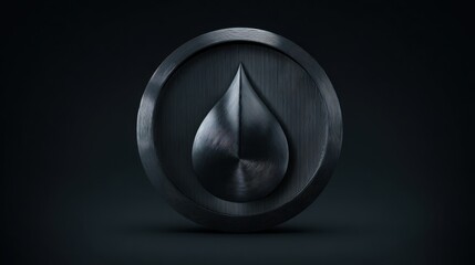 Metal object on black background representing carbon-aware token concept for low-carbon business innovations