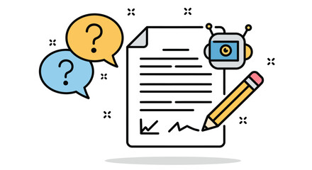 Ai writing assistant signing document with smart contract questions automating content creation and intelligent agreement reviews for efficiency.