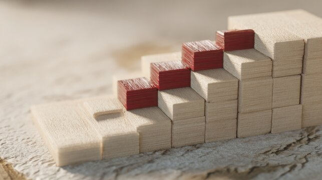 Block of wood with red paint symbolizing creativity and artistic expression in business transformation and innovation - Powered by Adobe