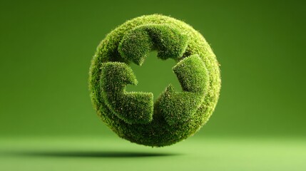 Circular green leaf symbolizing nature and sustainability in identity for eco-conscious products and services