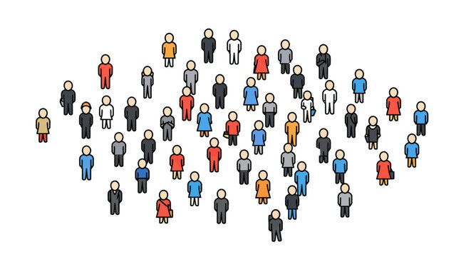 diverse group of people gathering together casually representing teamwork and collaboration suitable for illustrating community engagement and social unity.