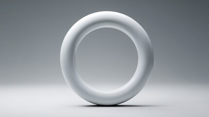 Obraz premium Simple white on a gray background representing circular resource loop concept for sustainable product management