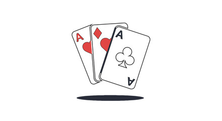 three aces playing cards for game night promotions representing chance luck and a winning hand in poker ideal for casino or gambling ads