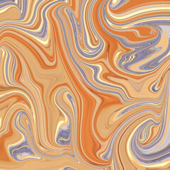 Vibrant abstract swirl artwork with flowing lines in warm orange and beige tones, creating a fluid pattern texture ideal for modern design and creative backdrops.