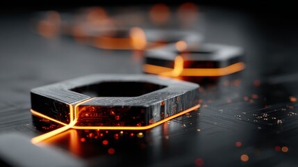 Computer processor highlighting technology in the corporate ai reinvention growth roadmap icon concept for future innovation
