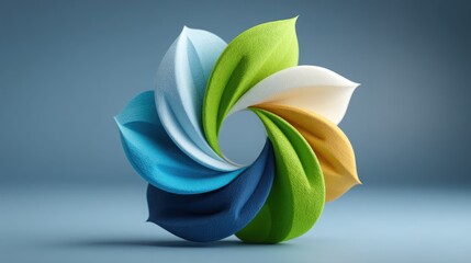 Colorful paper flower symbolizing eco-conscious branding with minimalist -centric conceptual design approach