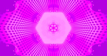 Colorful tunnel video loop with pulsating lights for dynamic motion background