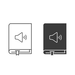 Audiobook icon. Vector isolated illustration. Outline, and black set