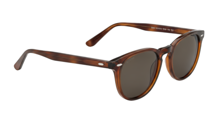 Classic style tortoiseshell pattern eyeglasses feature dark tinted lenses for sun protection