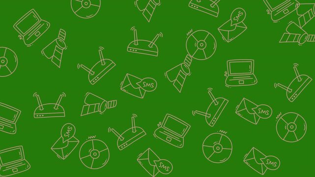 Seamless pattern of various digital security and technology icons