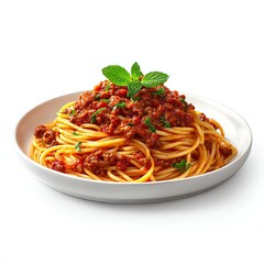 Delicious spaghetti with rich meat sauce.